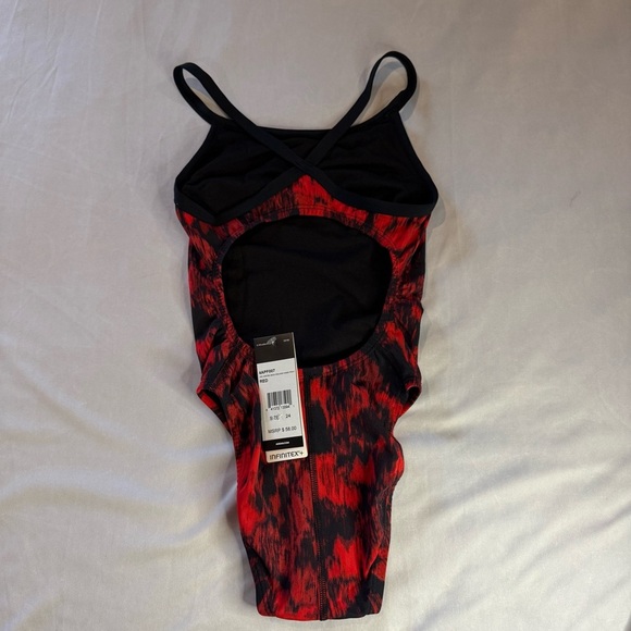Adidas Infinetex Swimsuit Lined Girls Youth Red Black Sz 24 (US Youth XL) - Picture 3 of 9